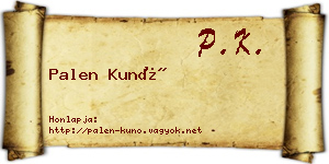 Palen Kunó névjegykártya